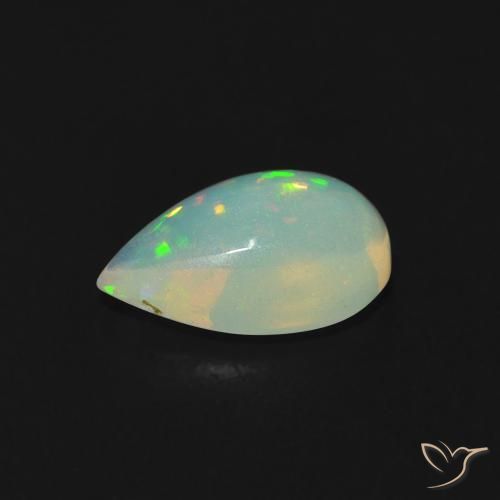 Opala Multicolorido Natural 0.76ct, Formato de pêra, Transparente