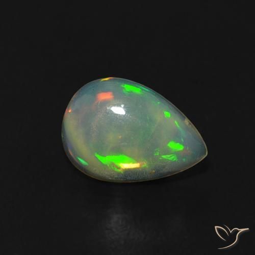 0.40ct Natural Multicolorido Opala, Formato de pêra, Transparente