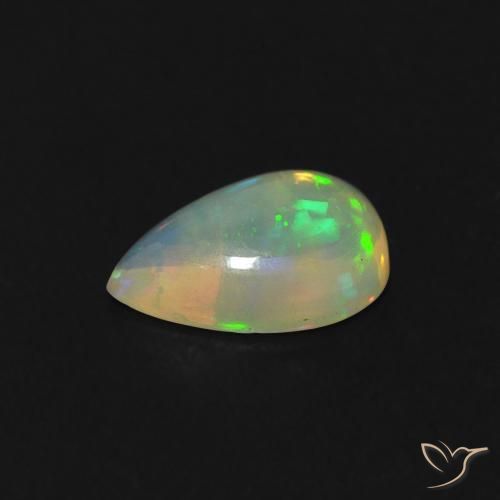 Opala Multicolorido Natural 0.40ct, Formato de pêra, Transparente