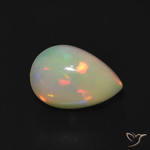 0.81ct Natural Multicolorido Opala, Formato de pêra, Transparente