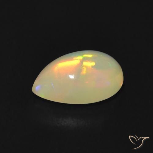 Opala Multicolorido Natural 0.81ct, Formato de pêra, Transparente