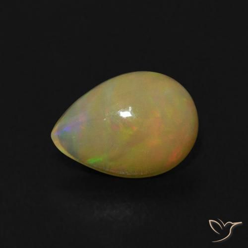 0.39ct Natural Multicolorido Opala, Formato de pêra, Transparente