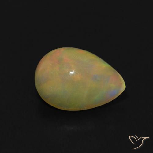 Opala Multicolorido Natural 0.39ct, Formato de pêra, Transparente