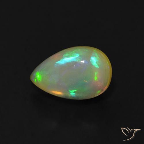 0.62ct Natural Multicolorido Opala, Formato de pêra, Transparente