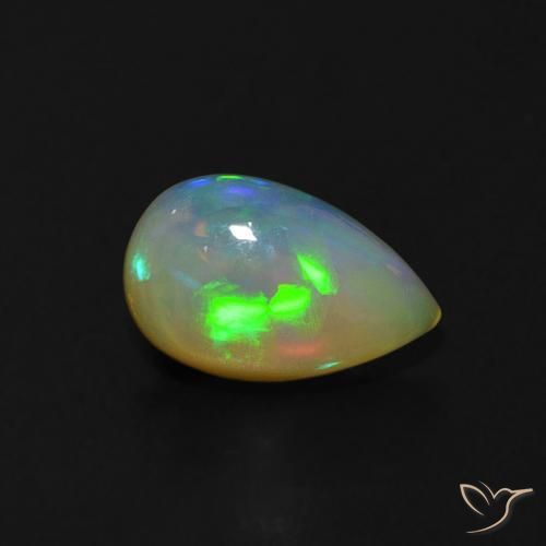 Opala Multicolorido Natural 0.62ct, Formato de pêra, Transparente