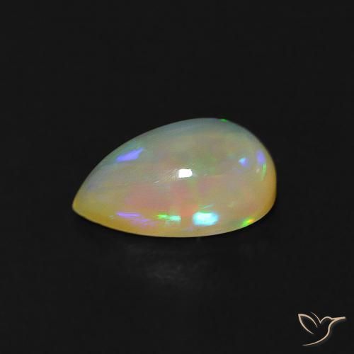 Opala Multicolorido Natural 0.62ct, Formato de pêra, Transparente