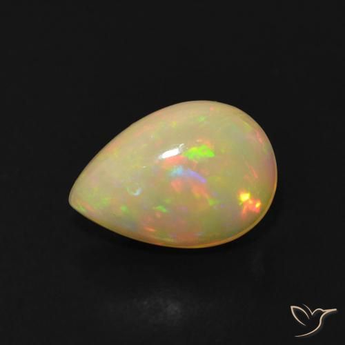 1.38ct Natural Multicolorido Opala, Formato de pêra, Transparente