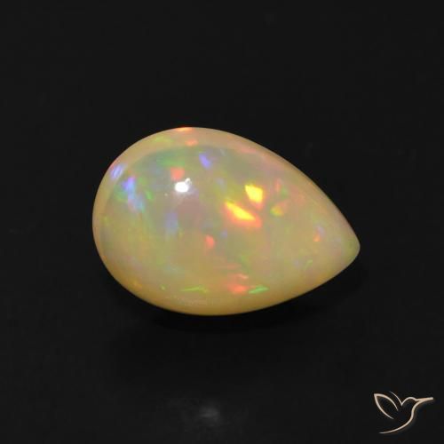Opala Multicolorido Natural 1.38ct, Formato de pêra, Transparente