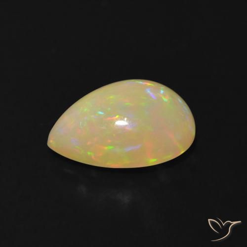 Opala Multicolorido Natural 1.38ct, Formato de pêra, Transparente