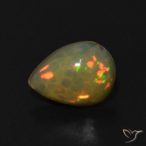 0.62ct Natural Multicolorido Opala, Formato de pêra, Transparente