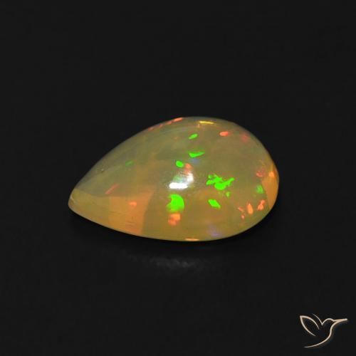 Opala Multicolorido Natural 0.62ct, Formato de pêra, Transparente