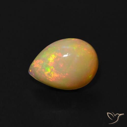0.58ct Natural Multicolorido Opala, Formato de pêra, Transparente