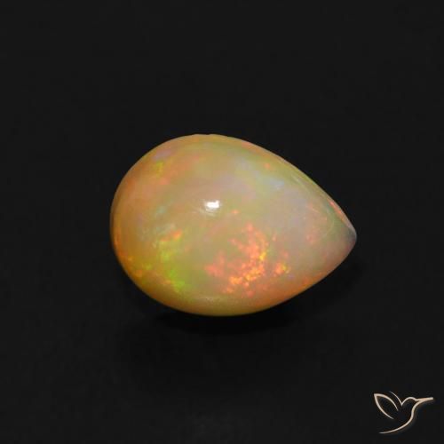 Opala Multicolorido Natural 0.58ct, Formato de pêra, Transparente