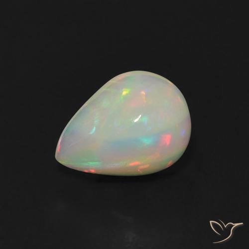 0.77ct Natural Multicolorido Opala, Formato de pêra, Transparente