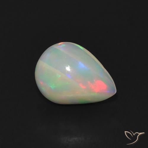 Opala Multicolorido Natural 0.77ct, Formato de pêra, Transparente