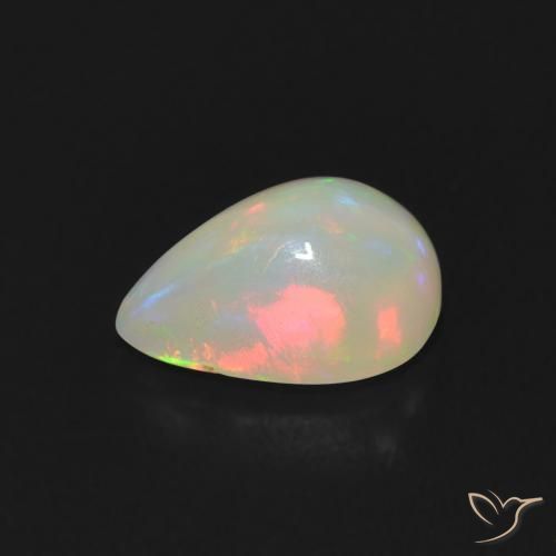 Opala Multicolorido Natural 0.77ct, Formato de pêra, Transparente