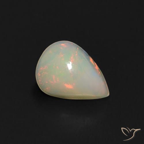 0.36ct Natural Multicolorido Opala, Formato de pêra, Transparente