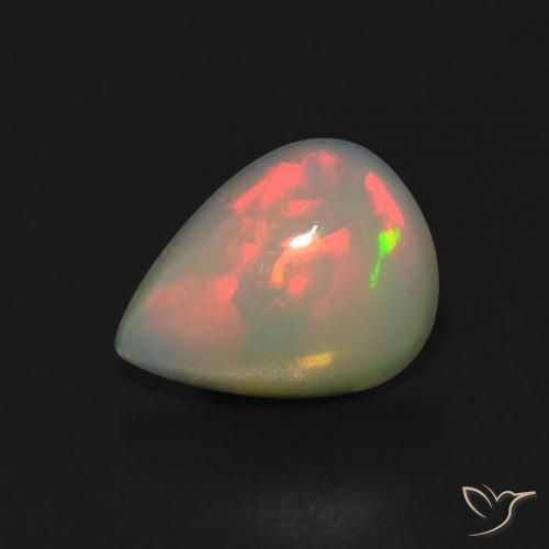 0.91ct Natural Multicolorido Opala, Formato de pêra, Transparente