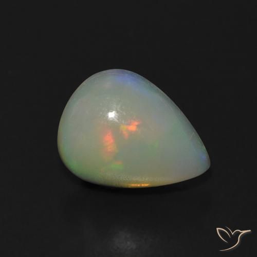 Opala Multicolorido Natural 0.91ct, Formato de pêra, Transparente