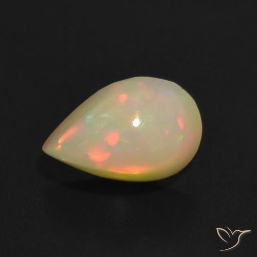 1.36ct Natural Multicolorido Opala, Formato de pêra, Transparente