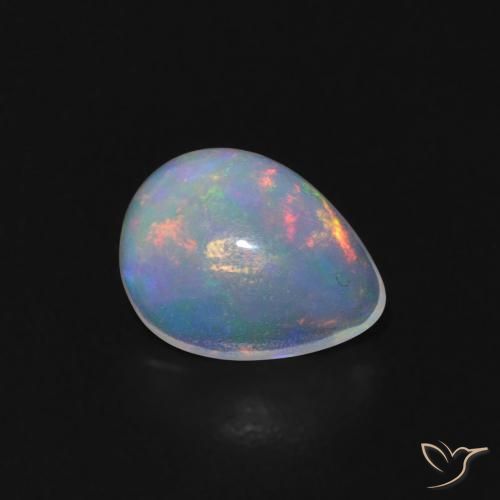 Opala Multicolorido Natural 0.50ct, Formato de pêra, Transparente