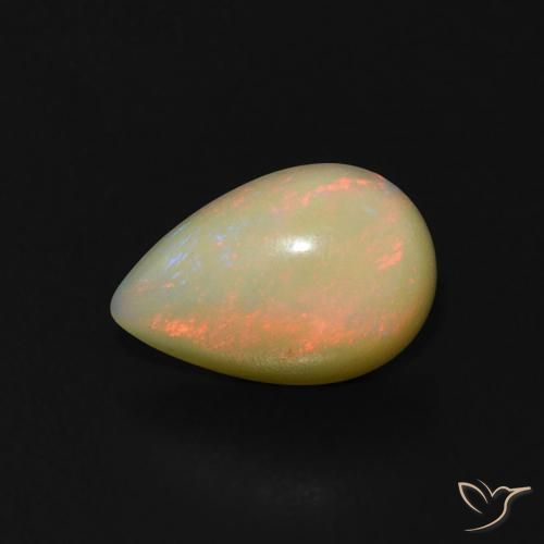 0.74ct Natural Multicolorido Opala, Formato de pêra, Transparente