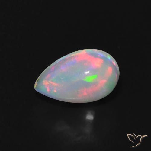 0.61ct Natural Multicolorido Opala, Formato de pêra, Transparente