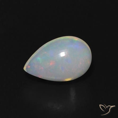 0.59ct Natural Multicolorido Opala, Formato de pêra, Transparente