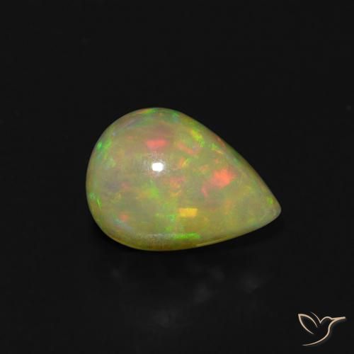 0.66ct Natural Multicolorido Opala, Formato de pêra, Transparente