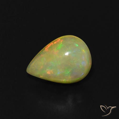 Opala Multicolorido Natural 0.66ct, Formato de pêra, Transparente