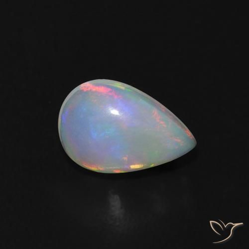 Opala Multicolorido Natural 0.56ct, Formato de pêra, Transparente
