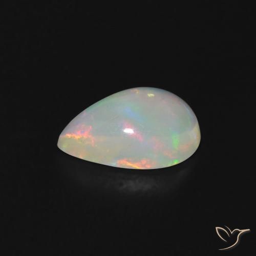 Opala Multicolorido Natural 0.56ct, Formato de pêra, Transparente