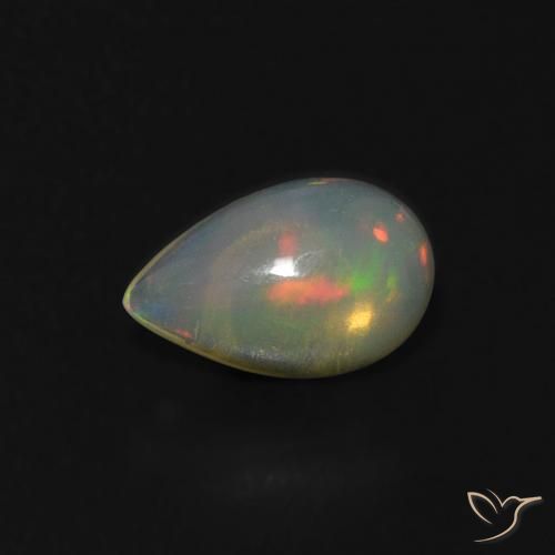 0.52ct Natural Multicolorido Opala, Formato de pêra, Transparente