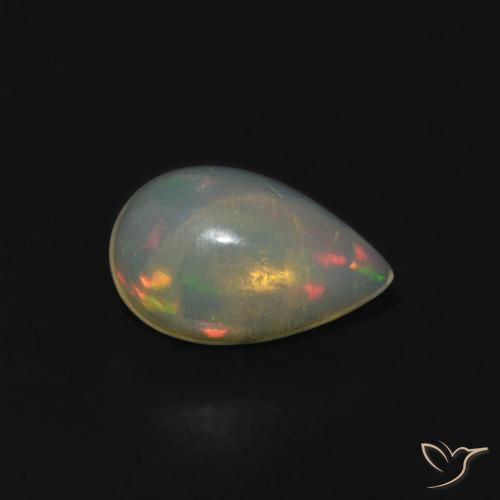 Opala Multicolorido Natural 0.52ct, Formato de pêra, Transparente