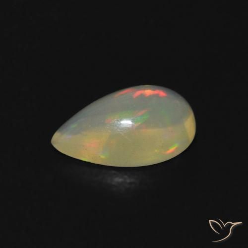 Opala Multicolorido Natural 0.52ct, Formato de pêra, Transparente