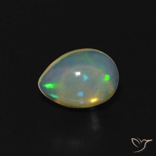 0.56ct Natural Multicolorido Opala, Formato de pêra, Transparente