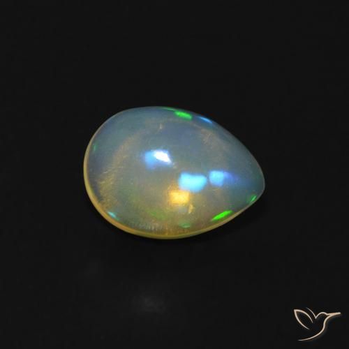 Opala Multicolorido Natural 0.56ct, Formato de pêra, Transparente