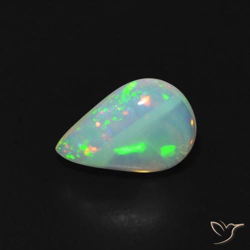 0.87ct Natural Multicolorido Opala, Formato de pêra, Transparente