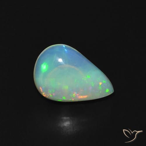 Opala Multicolorido Natural 0.87ct, Formato de pêra, Transparente