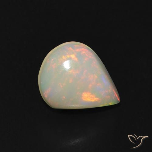 0.67ct Natural Multicolorido Opala, Formato de pêra, Transparente