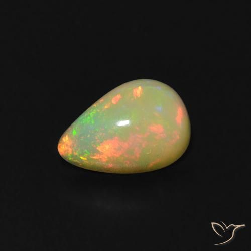 0.36ct Natural Multicolorido Opala, Formato de pêra, Transparente