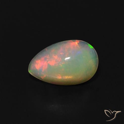 0.57ct Natural Multicolorido Opala, Formato de pêra, Transparente