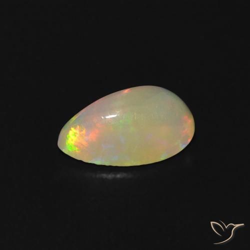 Opala Multicolorido Natural 0.57ct, Formato de pêra, Transparente