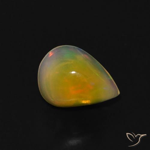 Opala Multicolorido Natural 0.53ct, Formato de pêra, Transparente