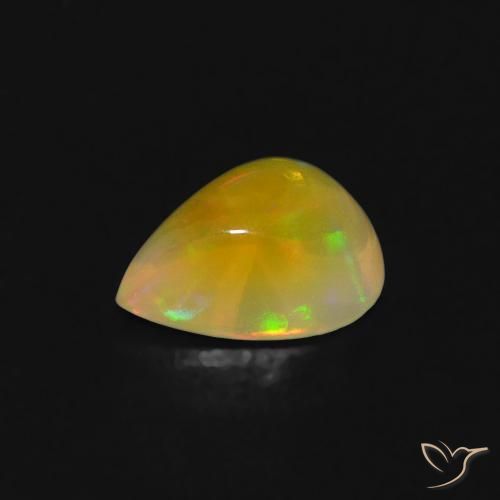 Opala Multicolorido Natural 0.53ct, Formato de pêra, Transparente