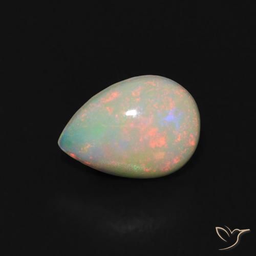 0.45ct Natural Multicolorido Opala, Formato de pêra, Transparente