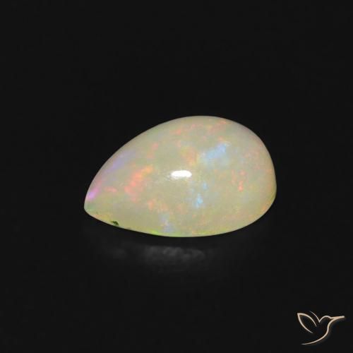 Opala Multicolorido Natural 0.45ct, Formato de pêra, Transparente