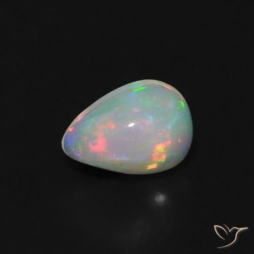 0.29ct Natural Multicolorido Opala, Formato de pêra, Transparente