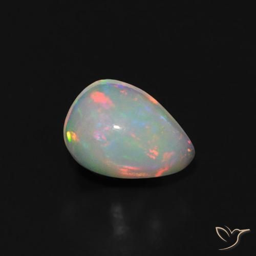 Opala Multicolorido Natural 0.29ct, Formato de pêra, Transparente