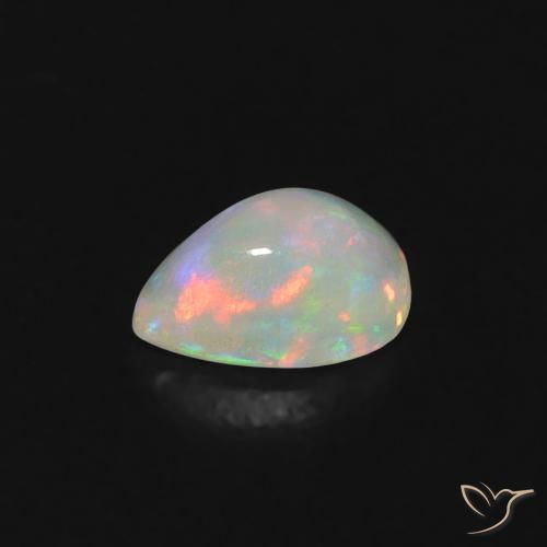 Opala Multicolorido Natural 0.29ct, Formato de pêra, Transparente